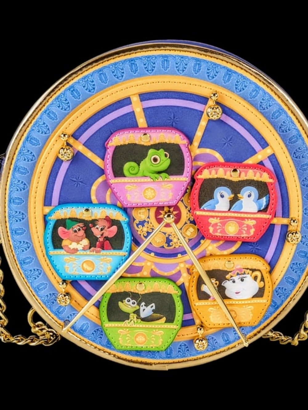 NWT Loungefly Disney Princess& Friends Rotating Carousel Crossbody Bag